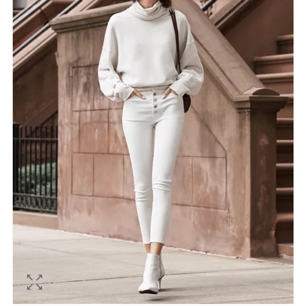 J Brand
Lille High Rise Cropped Skinny Jeans in Coated Bubble